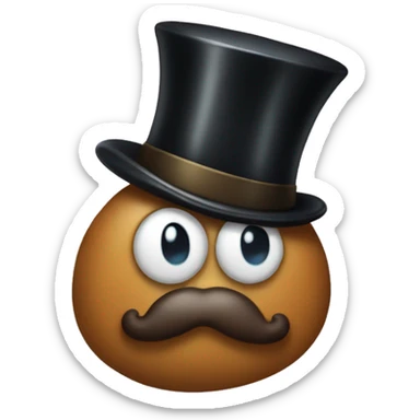 Poop wearing a monocle and top hat  sticker