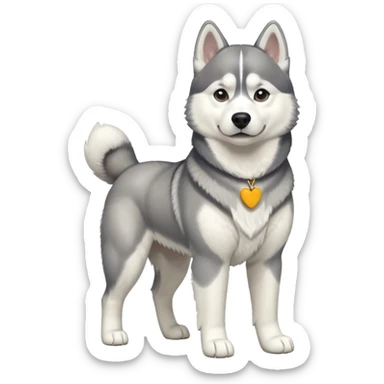 full body of husky, front view sticker