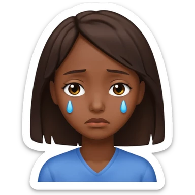 Niña triste morenita  sticker