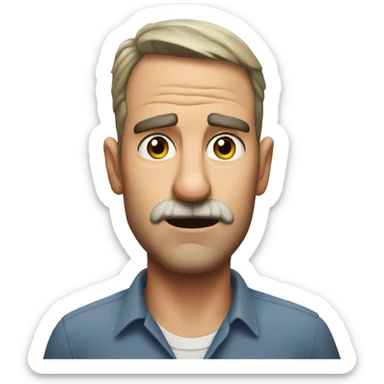 Australian dad but mad, not smiling, mad eyebrows  sticker