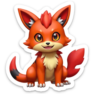 Cute Shiny Guilmon-Quilava-Litten-Umbreon-Fakémon-hybrid-creature (full body)  sticker