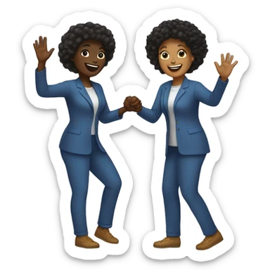 Two black women highfiving sticker