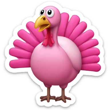 pink thanksgiving turkey sticker