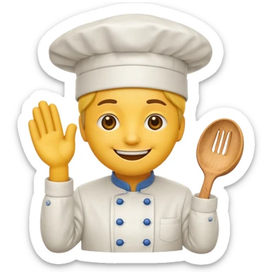 Emoji met koksmuts sticker