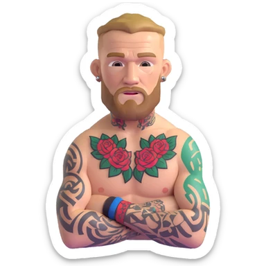 Conor McGregor UFC fighter with tattoos sticker