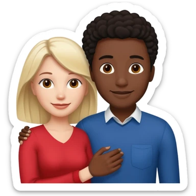 White English Woman and Black DC guy holding hands and in love sticker