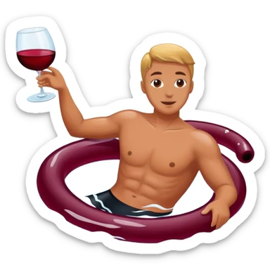 a swimmer swimming in a wine sticker