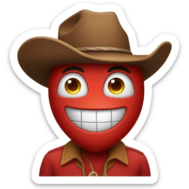 red heart with cowboy hat on top sticker