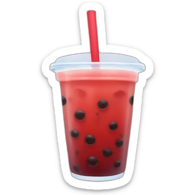 Red boba tea sticker