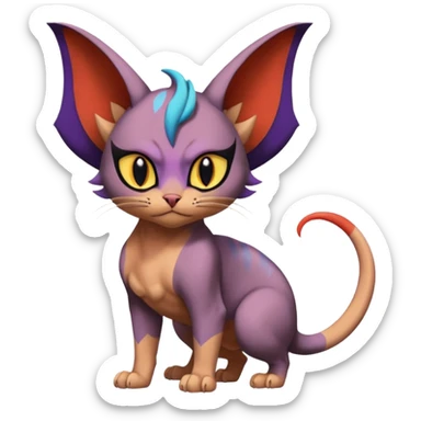 Noivern-Sphynx-Noibat-Torracat-Litten-fusion sticker