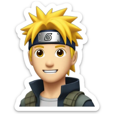 Naruto into a gaming person sticker