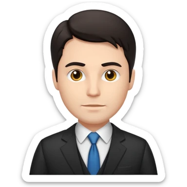 Create a white man with dark air lawer sticker