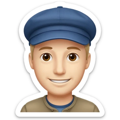 A man who look like hitler wearing cap without mustache  sticker