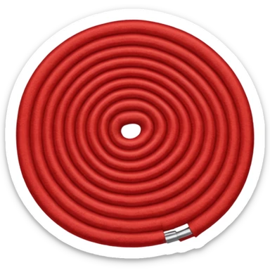 A full red rug, rolled up sticker