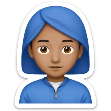 a crip wearing blue sticker