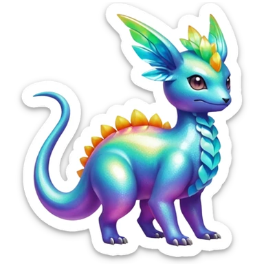 Elemental magical colorful exotic Pokémon-Fakémon-creature sticker