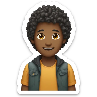 A Curly Mixed Boy sticker