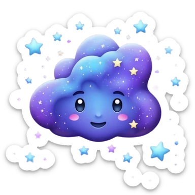 Galaxy with a blueish purple filled with stars. sticker