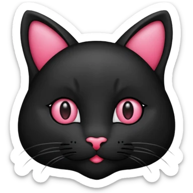 een zwarte kat met een hartje naast zijn hoofd sticker