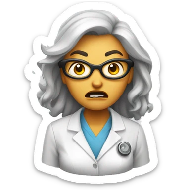 Enraged female scientist  sticker