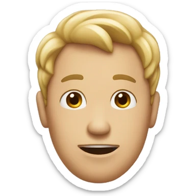 A normal emoji looking like it’s saying “heh” sticker