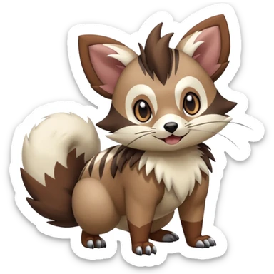  Zigzagoon-Furret-Rockruff-Hybrid (Full body) sticker