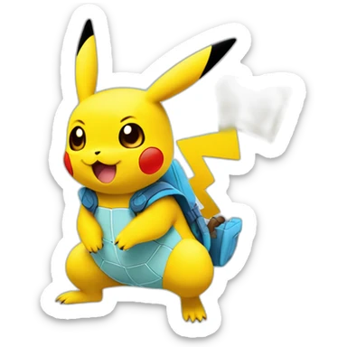 Pikachu fusion with squirtle sticker