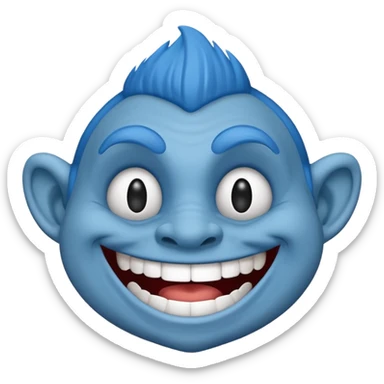 Troll troll face blue sticker