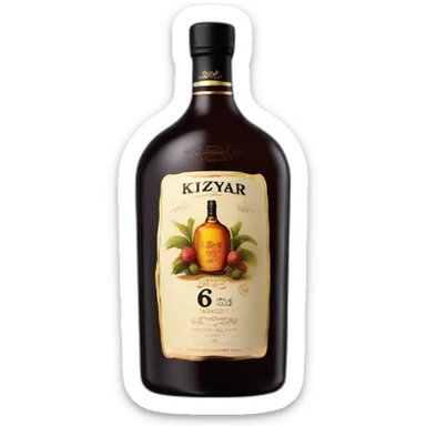 bottle of 6 years Kizlyar brandy with black label sticker