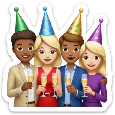 Personas reunidas charlando distendidamente sticker