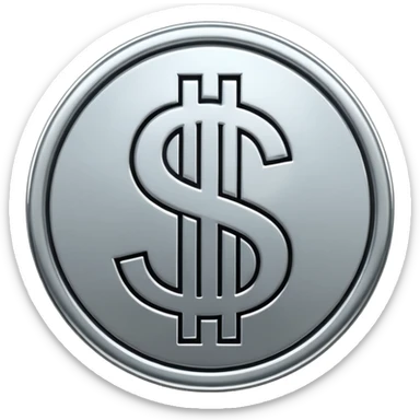 $ dollar metal symbol sticker