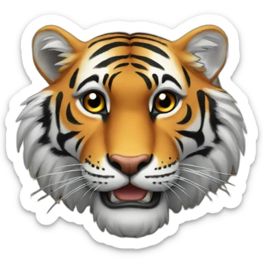 Half tiger, half tree trunk sticker