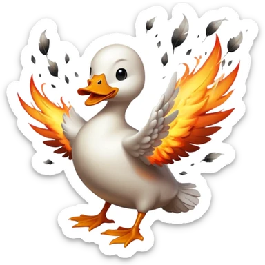 Angry duck exploding sticker