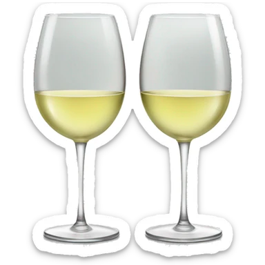White wine glasses doing cheers sticker