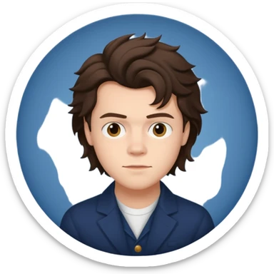 une personne joli, aqui ressemble a harry styles de 3 quart  dans un rond  sticker