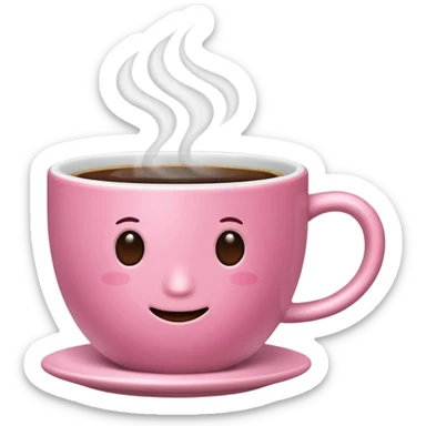 A pink cup of coffee sticker
