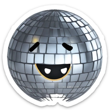 Disco ball with bow sticker