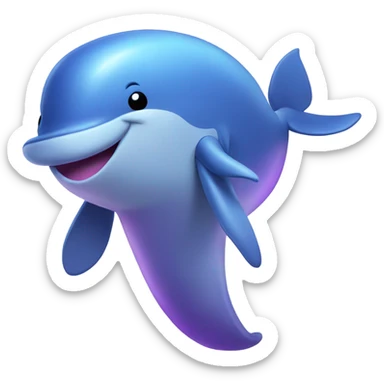 Blue whale purple happy sticker