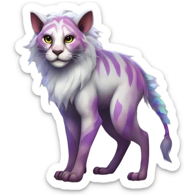 Colorful vernid fantasy creature LiLaiRa Kamirah Falvie whiskers paws full body sticker