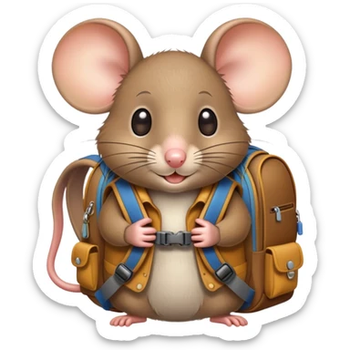 mouse going on a trip sticker