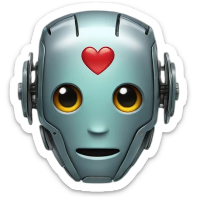 robot heart shape sticker