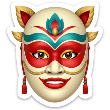 A person wearing a kochi mask sticker