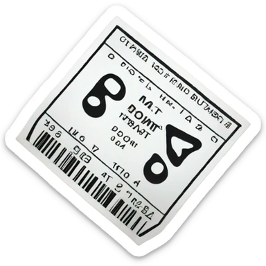 White concert ticket sticker