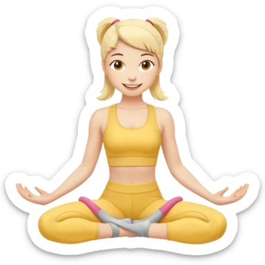 pilates girl in butter yellow set sticker
