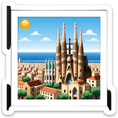 barcelona and sagrada familia sticker