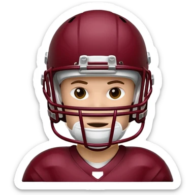 College football player helmet in maroon color sticker