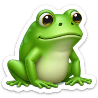 worry frog with back pain sticker