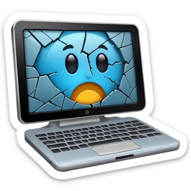 damaged computer sticker