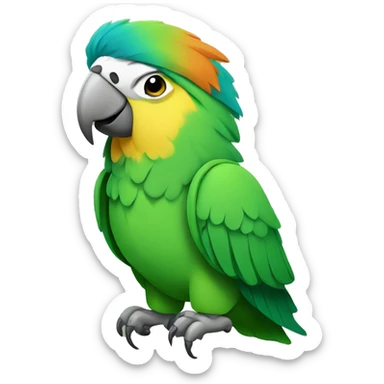 Green indian parrot with a hoodie sticker