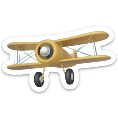 Airplane (propeller plane) in a sky background  emoji sticker
